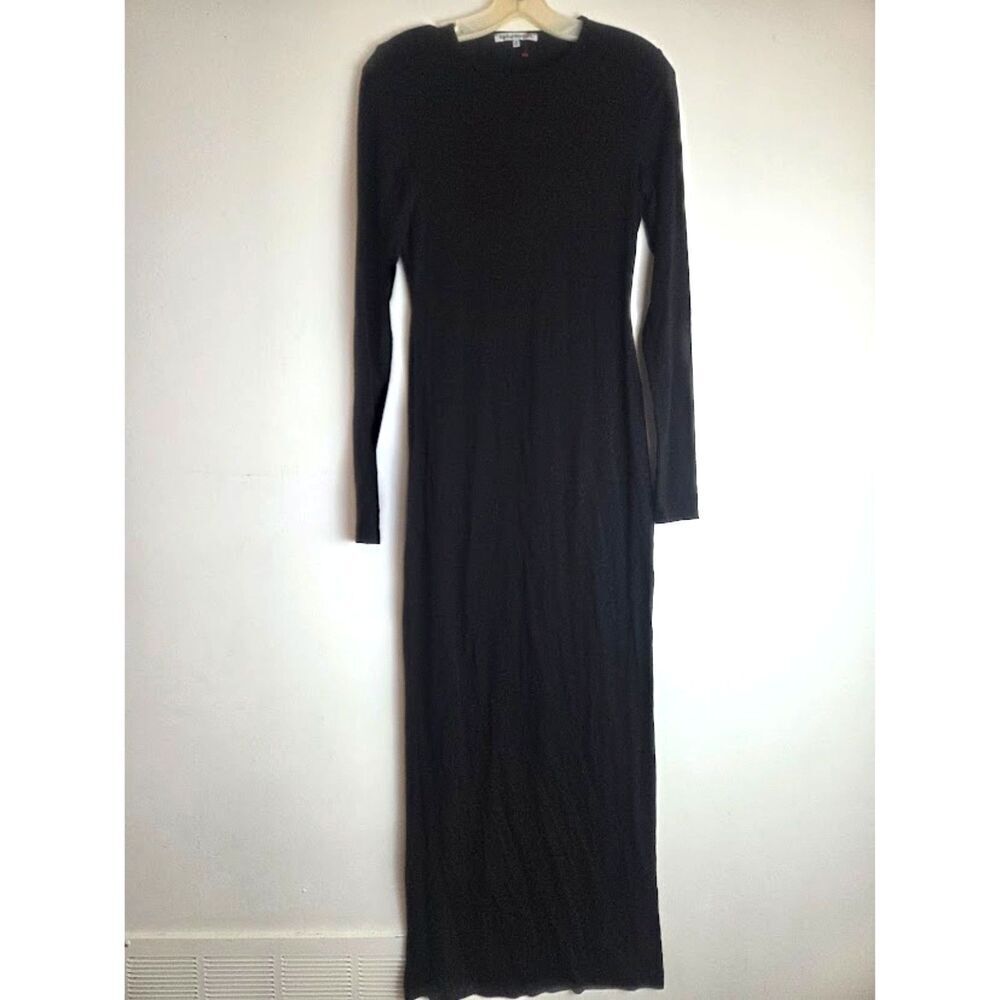 Reformation Bodie Black Scoop Neck Jersey Stretch Knit Maxi Dress size Small